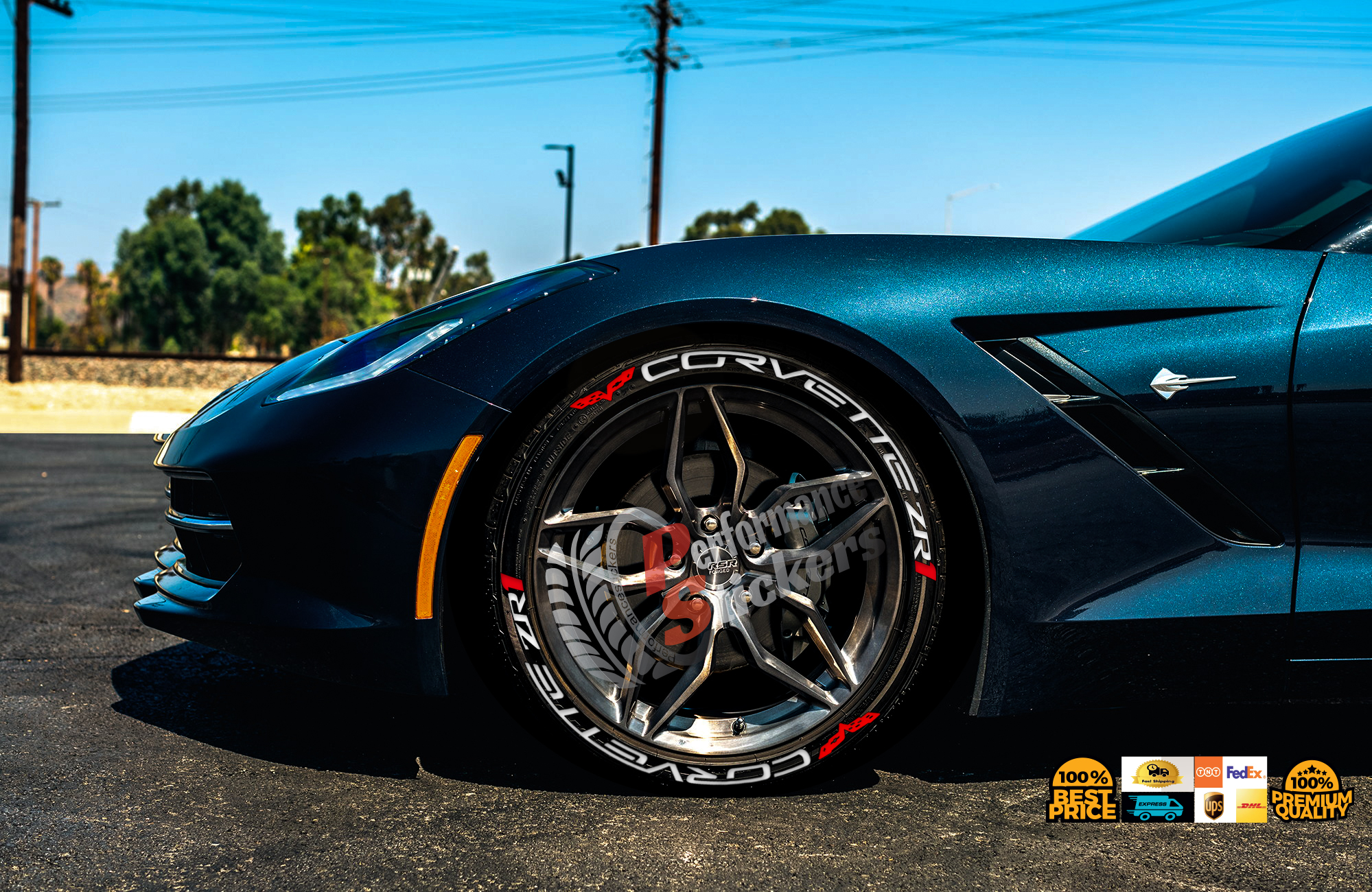 CORVETTE white , a Set for 4 tires (657) - Image 2