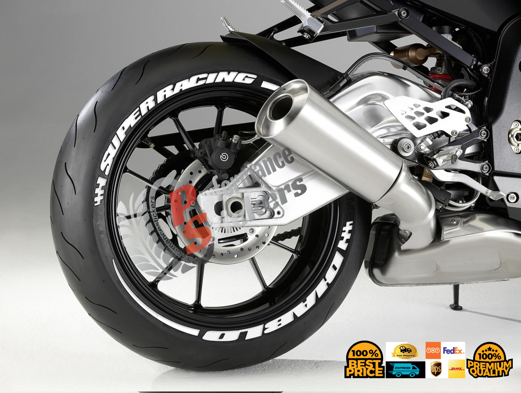 DIABLO SUPERRACİNG WHİTE + STRIPES Set For 2 Tires Both Sides Left And Right (559) - Image 4