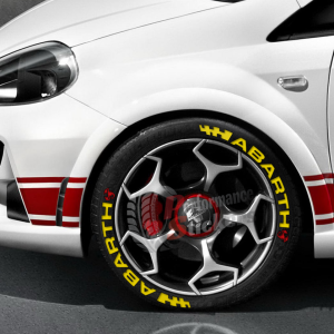 Abarth Yellow + Flag + Logo Red, Set for 4 Tires (1644)