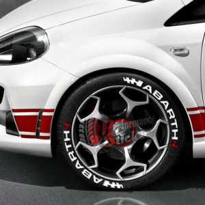 Abarth + Flag + Logo Red, Set for 4 Tires (1642)