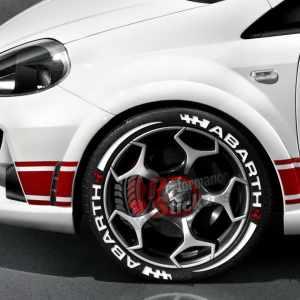 Abarth + Stripes + Flag + Logo Red, Set for 4 Tires (1645)