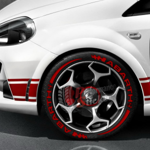 Abarth + Stripes + Logo Full Red, Set for 4 Tires (1647)