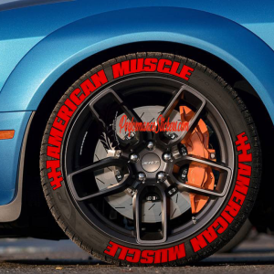 American Muscle + Flag Full Red, Set for 4 Tires (1506)
