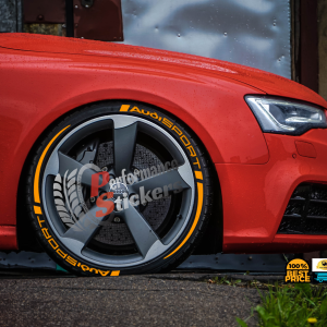 AUDISPORT orange + STRIPES , a Set for 4 tires (593)
