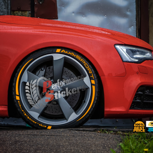 AUDISPORT QUATTRO orange + Stripes , a Set for 4 tires (635)