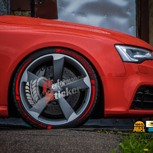 AUDISPORT QUATTRO red + Stripes , a Set for 4 tires (631)