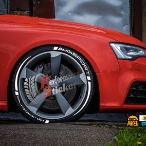 AUDISPORT QUATTRO white + Stripes , a Set for 4 tires (629)