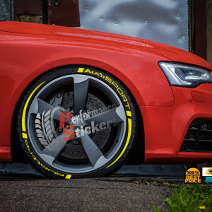 AUDISPORT QUATTRO yellow + Stripes , a Set for 4 tires (633)