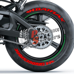 BRIDGESTONE BATTLAX red Set For 2 Tires Both Sides Left And Right (602)