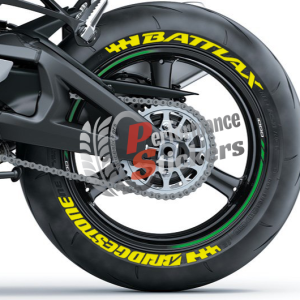 BRIDGESTONE BATTLAX yellow Set For 2 Tires Both Sides Left And Right (604)