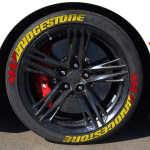 BRIDGESTONE yellow + FLAG red, a Set for 4 tires (795)