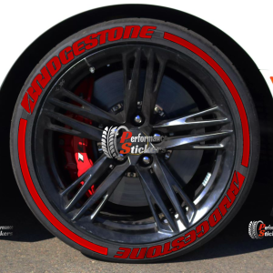 BRIDGESTONE + FLAG + STRIPES full red, a Set for 4 tires (798)