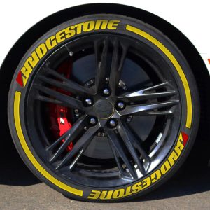 BRIDGESTONE + FLAG + STRIPES full yellow, a Set for 4 tires (796)