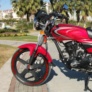 Bridgestone + Stripes + Flag Full Red, Set For 2 Tires Both Sides Left And Right (1531)
