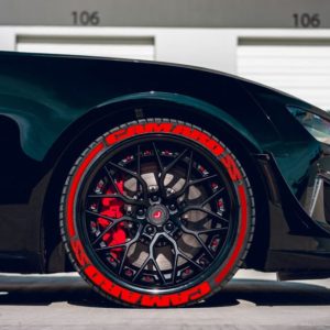 CAMARO SS red + Stripes , a Set for 4 tires (293)