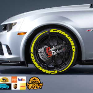 Camaro + Stripes Full Yellow, Set for 4 Tires (1102)