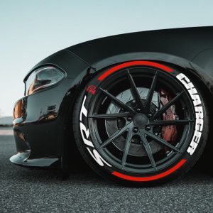 CHARGER SRT + STRIPES red , a Set 4 for tires (44)