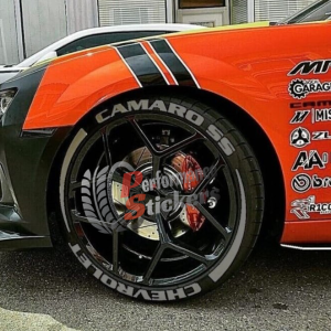 CHEVROLET CAMARO SS + STRIPES grey, a Set for 4 tires (777)