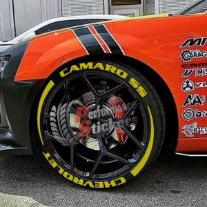 CHEVROLET CAMARO SS + STRIPES yellow, a Set for 4 tires (774)