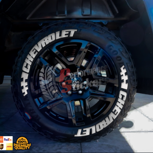 Chevrolet + Flag Full White, Set for 4 Tires (1110)
