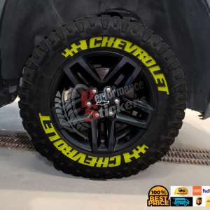Chevrolet + Flag Yellow, Set for 4 Tires (1118)