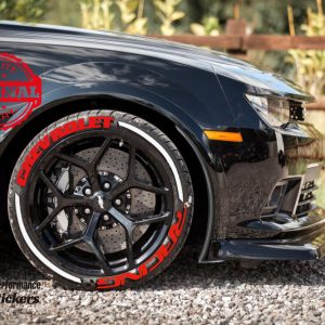 CHEVROLET RACING RED + STRIPES WHITE , a Set for 4 tires (94)