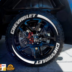 Chevrolet + Stripes Full White, Set for 4 Tires (1112)