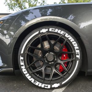 CHEVROLET + STRIPES WHITE , a Set for 4 tires (91)