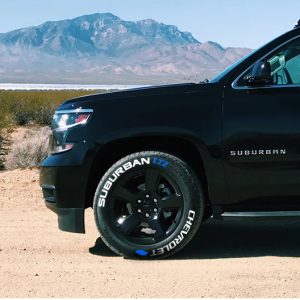 CHEVROLET SUBURBAN + LOGO + LTZ blue, a Set for 4 tires (787)