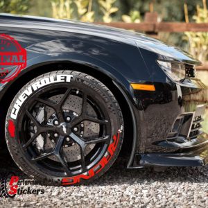 CHEVROLET WHITE + RACING RED ,a Set for 4 tires (95)