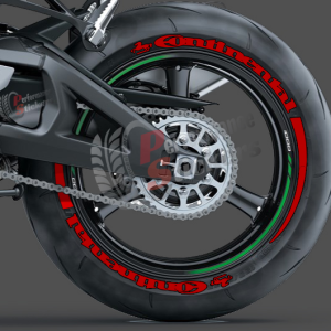 Continental + Stripes + Logo Full Red, Set For 2 Tires Both Sides Left And Right (1551)
