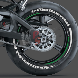 Continental + Stripes + Logo Full White, Set For 2 Tires Both Sides Left And Right (1549)