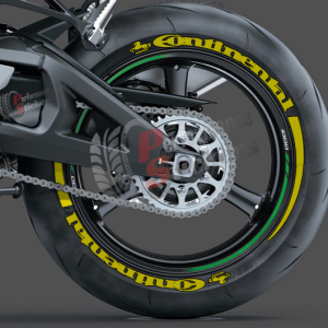 Continental + Stripes + Logo Yellow, Set For 2 Tires Both Sides Left And Right (1553)
