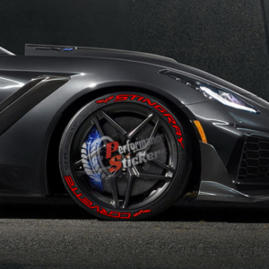 Corvette Stingray + Logo Full Red, Set for 4 Tires (1146)