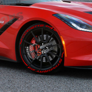Corvette Stingray ZR1 + Stripes + Logo Full Red, Set for 4 Tires (1136)