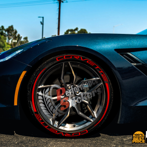 Corvette + Stripes Full Red, Set for 4 Tires (1141)