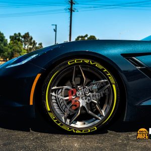 Corvette + Stripes Full Yellow, Set for 4 Tires (1143)