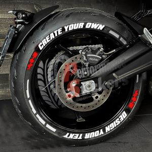 Create your own Customized Lettering for Motorcycle Set For 2 Tires Both Sides Left And Right (1525)