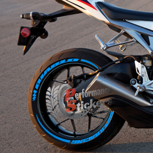 Diablo Super Racing + Stripes + Flag Full Blue, Set For 2 Tires Both Sides Left And Right (1734)