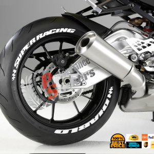 DIABLO SUPERRACİNG WHİTE + FLAG Set For 2 Tires Both Sides Left And Right (558)