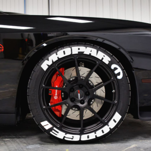 Dodge Mopar + Logo White, Set for 4 Tires (1215)
