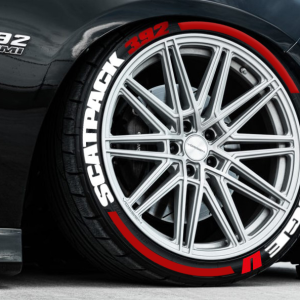 Dodge Scatpack 392 + Stripes Red, Set for 4 Tires (1205)