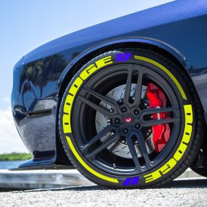 DODGE STRİPES YELLOW + PURPLE LOGO , a Set for 4 tires (323)