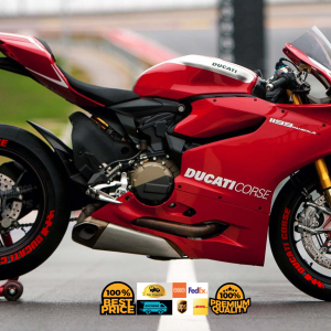 Ducati Corse + Flag Full Red, Set For 2 Tires Both Sides Left And Right (1707)
