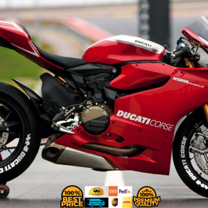 Ducati Corse + Flag White, Set For 2 Tires Both Sides Left And Right (1706)