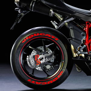 Ducati + Flag Full Red, Set For 2 Tires Both Sides Left And Right (1713)