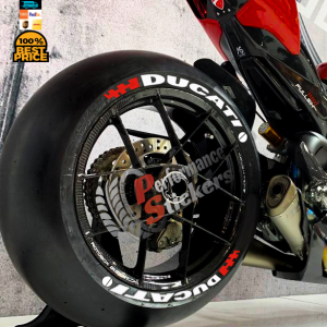 Ducati + Logo + Flag Red, Set For 2 Tires Both Sides Left And Right (1700)