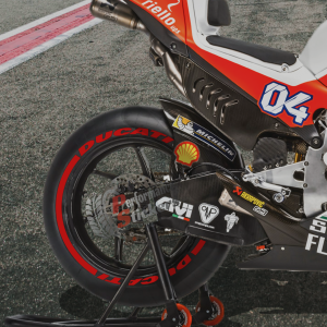 Ducati + Stripes Full Red, Set For 2 Tires Both Sides Left And Right (1702)