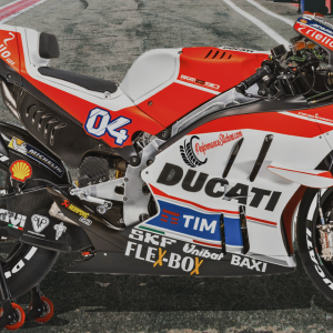 Ducati + Stripes Full White, Set For 2 Tires Both Sides Left And Right (1701)