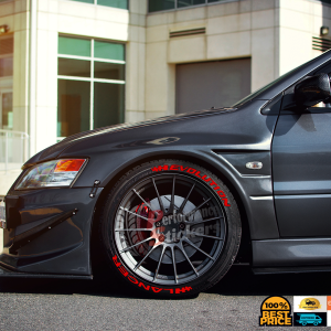 Evolution Lancer + Flag Full Red, Set for 4 Tires (1348)